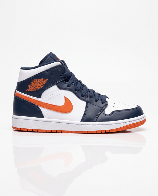 Air Jordan 1 Mid Navy Orange side